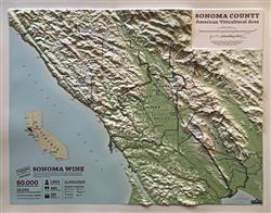 Sonoma County Wine Growing Regions 3D Map 0055